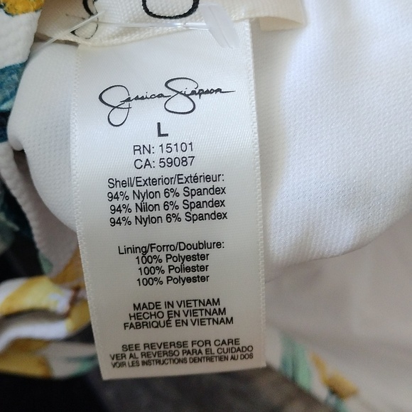 Jessica Simpson Women's  One Piece Swimsuit Tie Waist Maillot, Lemons, Large - Picture 7 of 10